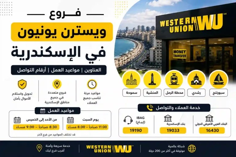 فروع ويسترن يونيون في الإسكندرية